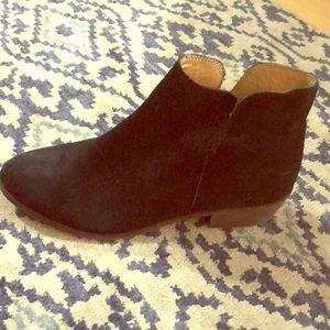 Black suede booties 8.5